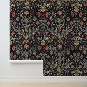 Gothische Wildblumen Frühling Vintage Tapete