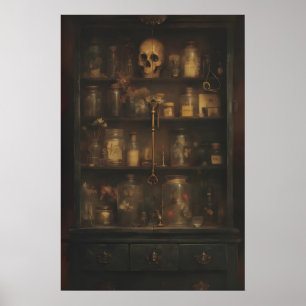 Gothischer Apotheker Wandkunst-Druck, Dark Academi Poster