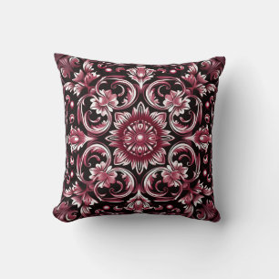 Gothischer Art Nouveau Eleganter Burgunder Chic Mu Kissen