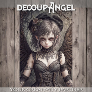 Gothischer Engel: Andymik - Decoupage - Seidenpapier