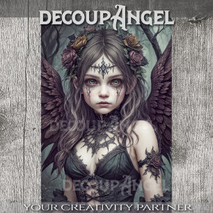 Gothischer Engel: Lily - Decoupage - Seidenpapier