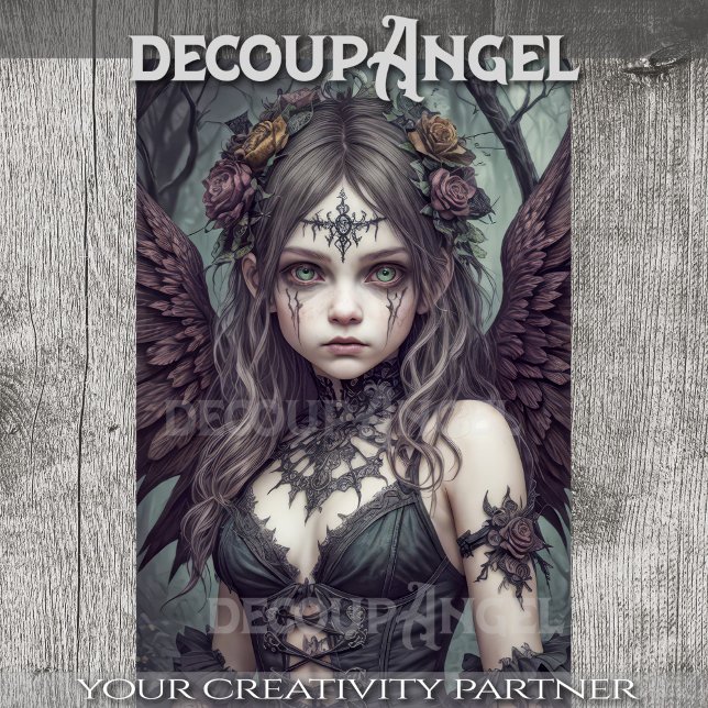 Gothischer Engel: Lily - Decoupage - Seidenpapier (Von Creator hochgeladen)
