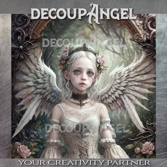 Gothischer Engel: Lise - Decoupage - Seidenpapier (Von Creator hochgeladen)