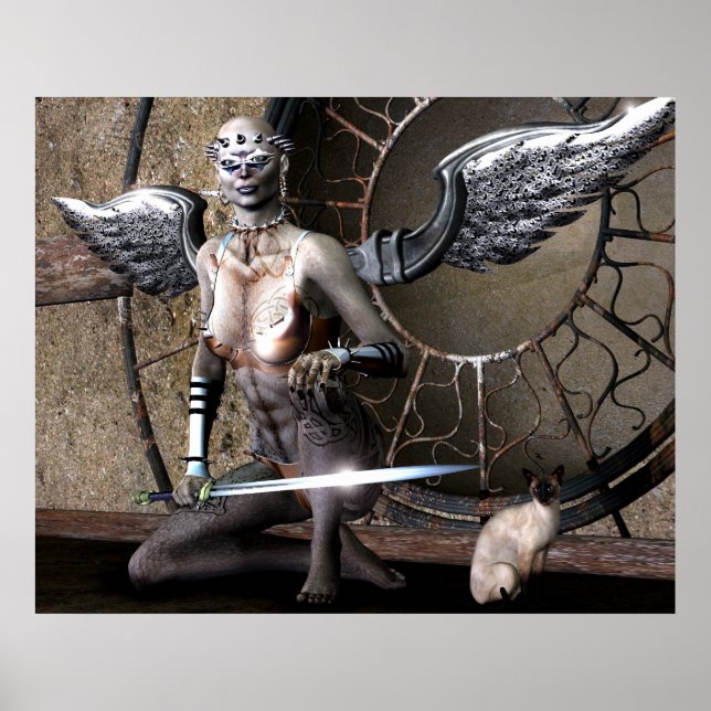 gothischer Engel Poster (Vorne)