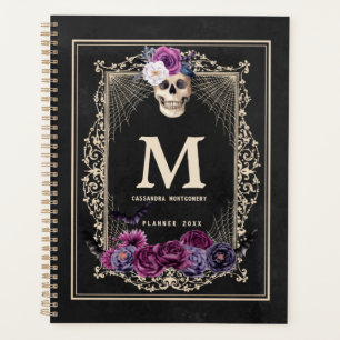 Gothischer floraler Totenkopf mit individuellem Mo Planer
