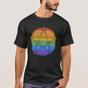 Gothischer Gay Pride Wicca Witchcraft Petagram Sat T-Shirt