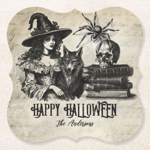 Gothischer Halloween-Schädelwolf Untersetzer