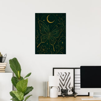 Gothischer himmlischer Schmetterling und mystische Poster