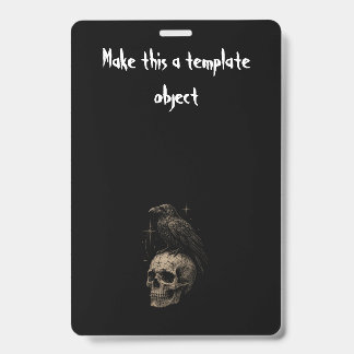 Gothischer Rabe auf Totenkopf-Vintage-Halloween-Ei Ausweis