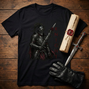 Gothischer Ritter der blutenden Rose Dark Fantasy T-Shirt