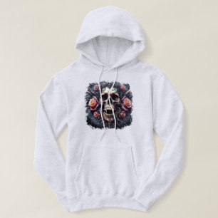 Gothischer Schädel mit Rose Hoodie