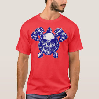 Gothischer Schädel mit zwei Äxen Tattoo T-Shirt