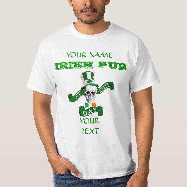 Gothischer Schädel St Patrick T-Shirt (Vorderseite)