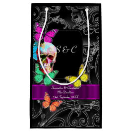 Gothischer Schädel und personalisierte Hochzeit Kleine Geschenktüte