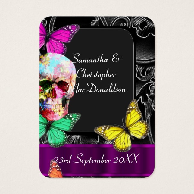 Gothischer Schädel und schwarze Gastgeschenk Hochz (Vorderseite)