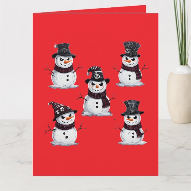 Gothischer Schneemann Karte (Vorderseite)