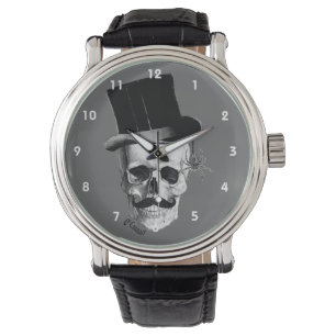 Gothischer Steampunkskull-Gentleman Armbanduhr