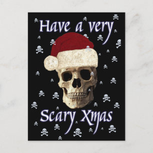 Gothischer Totenkopf Gruseliger Weihnachten Skurri Postkarte