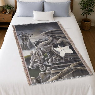 Gothischer Wasserspeier-Katze-Dunkle-Fantasy-Burg Decke