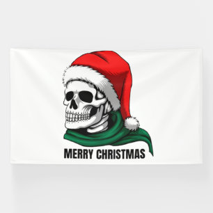 Gothischer Weihnachts-Schädel mit Santa-Hut Banner