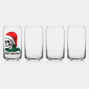 Gothischer Weihnachts-Schädel mit Santa-Hut Dosenglas
