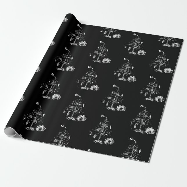 Gothischer Weihnachtsbaum Geschenkpapier (Ungerollt)