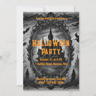Gothisches altes Vintage Spukhaus Halloween-Party Einladung