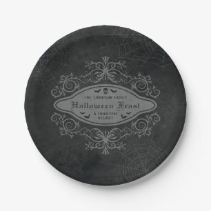 Gothisches Dekoratives Makabres Banner Halloween-P Pappteller
