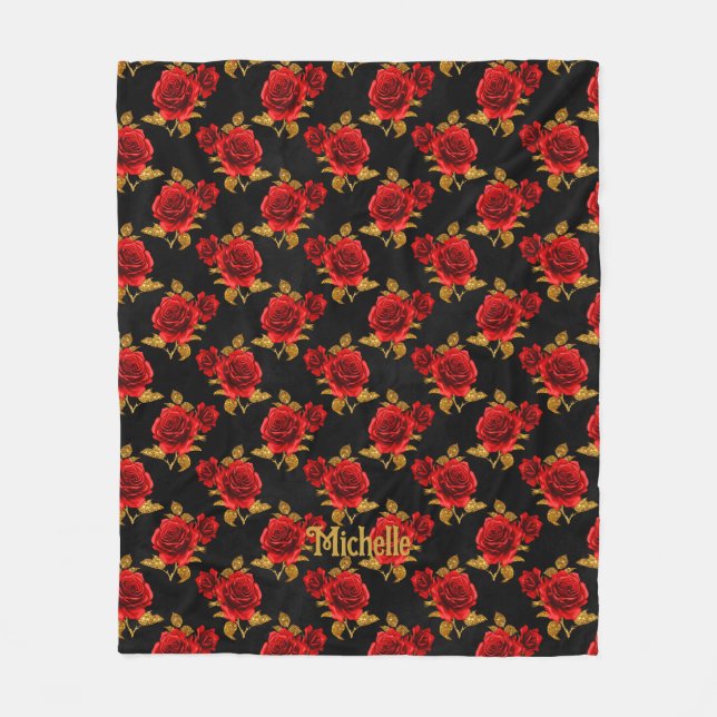 Gothisches Floral-Fleece-Decke Fleecedecke (Vorderseite)