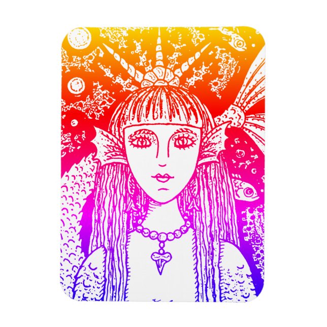 GOTHISCHES MERMAID, SCHWARZES MEER SIREN FANTASY W MAGNET (Vertikal)