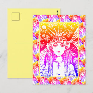 GOTHISCHES MERMAID, SCHWARZES MEER SIREN FANTASY W POSTKARTE