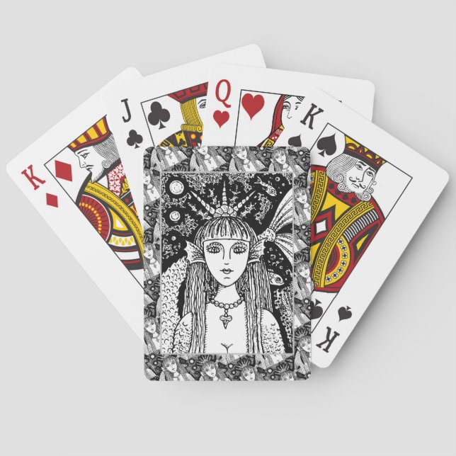 GOTHISCHES MERMAID, SCHWARZES MEER SIREN FANTASY W SPIELKARTEN (Rückseite)