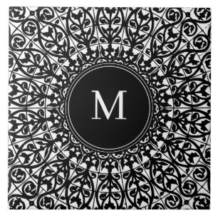 Gothisches persönliches Monogramm anpassbar person Fliese