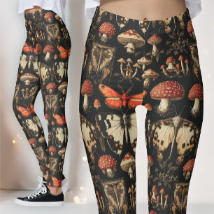 Gothisches Pilzexemplar Dark Academia Roter Nachtf Leggings