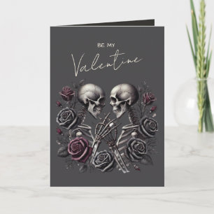 Gothisches Skelett-Paar dunkle romantische Valenti Feiertagskarte