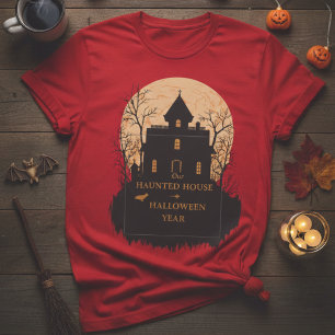 Gothisches Spukhaus Gruseliges Halloween T-Shirt