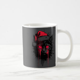 Gothisches Weihnachts-Nge-Horror-Katzen-Santa-Hut Kaffeetasse