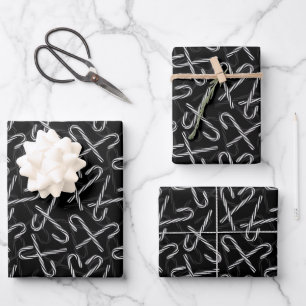 Gothmas Schwarz-Weiß-Kandiszucker-Muster Geschenkpapier Set