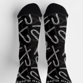 Gothmas Schwarz-Weiß-Zuckerstangen-Muster Socken