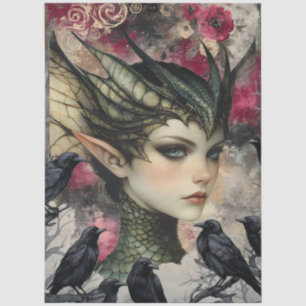 Gothological Mythological Nymph Fantasy Dragon Seidenpapier