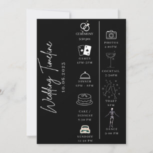 Gotich-Hochzeitszeitplan und Details Einladung