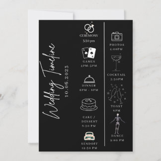 Gotich-Hochzeitszeitplan und Details Einladung