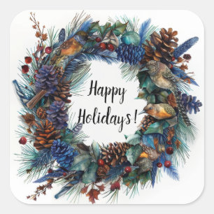 Gotik, Heide, Nordisch, Weihnachten oder Weihnacht Quadratischer Aufkleber