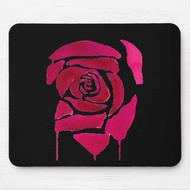 Gotische abstrakte Rose Aquarellkunst Mousepad (Vorne)