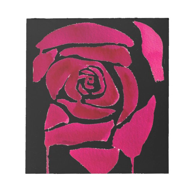 Gotische abstrakte Rose Aquarellkunst Notizblock (Vorderseite)
