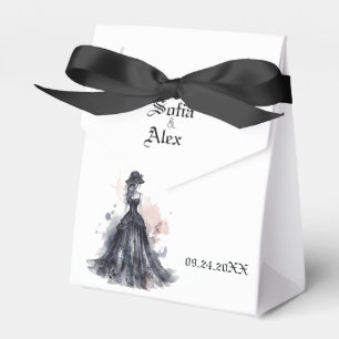 Gotische Aquarell-Blumen Hochzeit in Schwarz  Geschenkschachtel