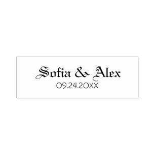 Gotische Aquarell-Blumen Hochzeit schwarz Permastempel