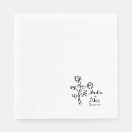 Gotische Aquarellfarben-Rose Serviette
