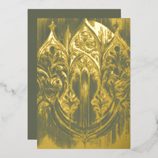 Gotische Arch Gold Foil Folien Feiertagskarte