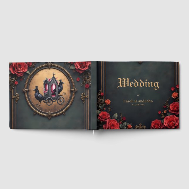 Gotische Beförderung mit Rädern und Rose. Gästebuch (Voll)